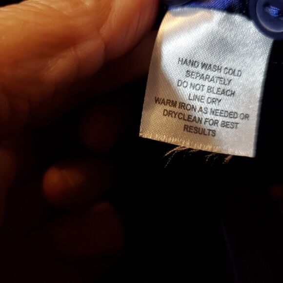 Sunny Leigh Blue Blouse Size 4P 100% Silk - Picture 5 of 7